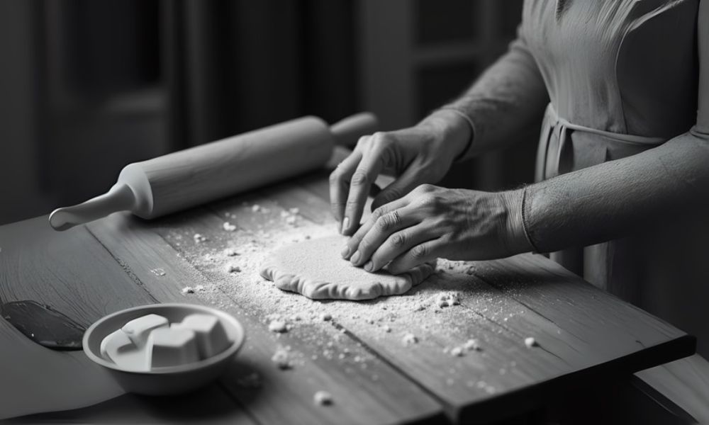 rozgniatanie ciasta, lata 70-te