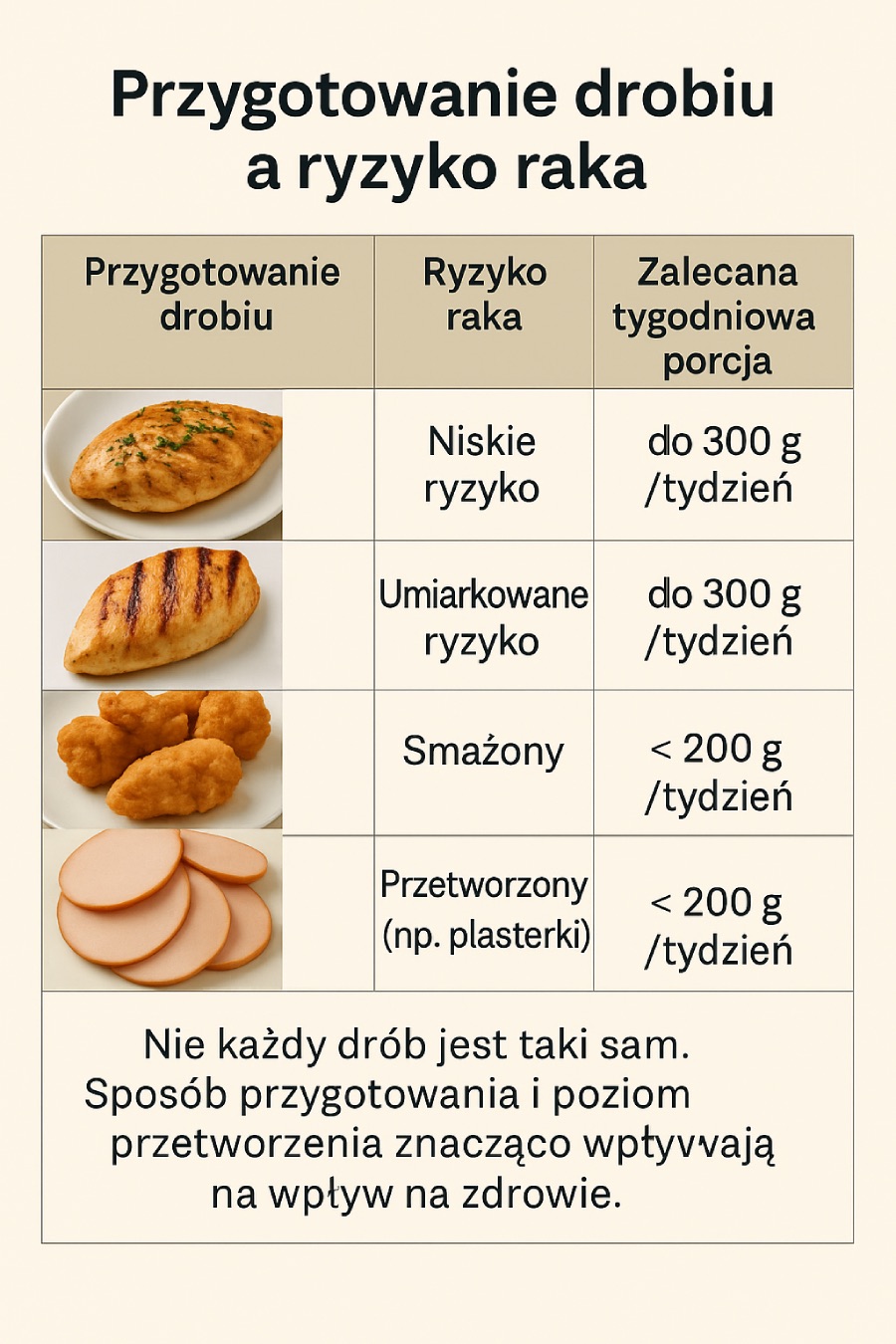 Sposób przygotowania drobiu a ryzyko raka